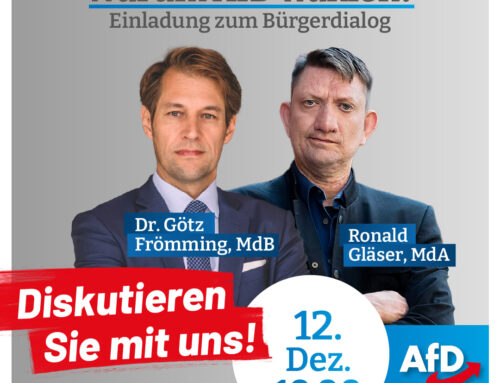 Herzliche Einladung zum öffentlichen Bürgerdialog am 12. Dezember um 19 Uhr